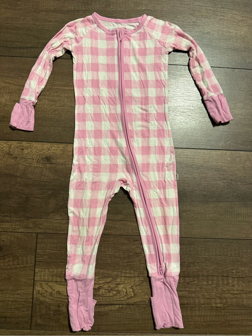Little Sleepies Pink Gingham 12-18 month zippy